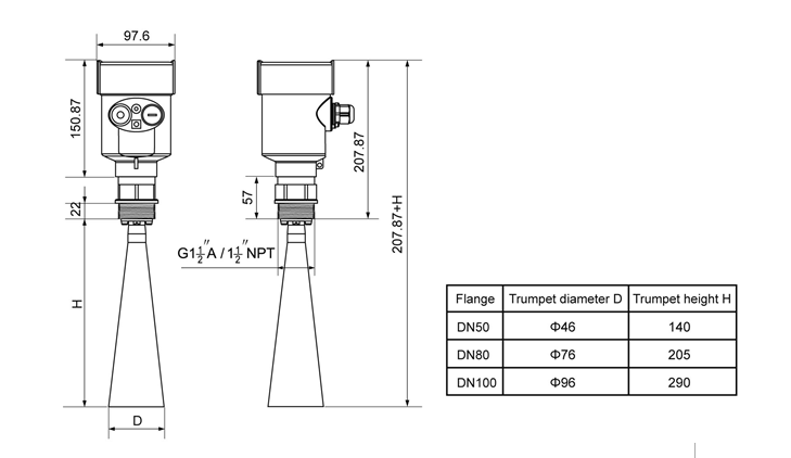 Kaidi Sensors digital radar level meter supply for industrial