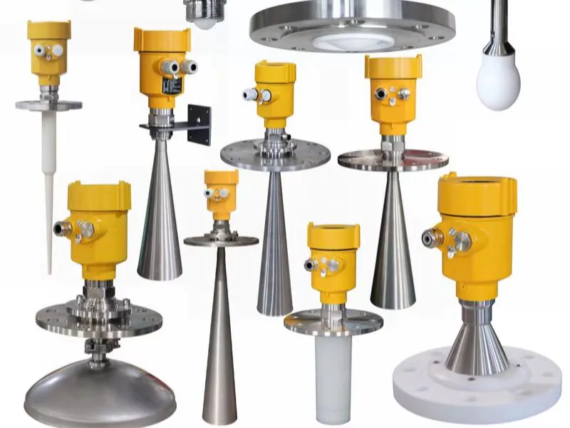 How does a radar level meter measure toxic gases?