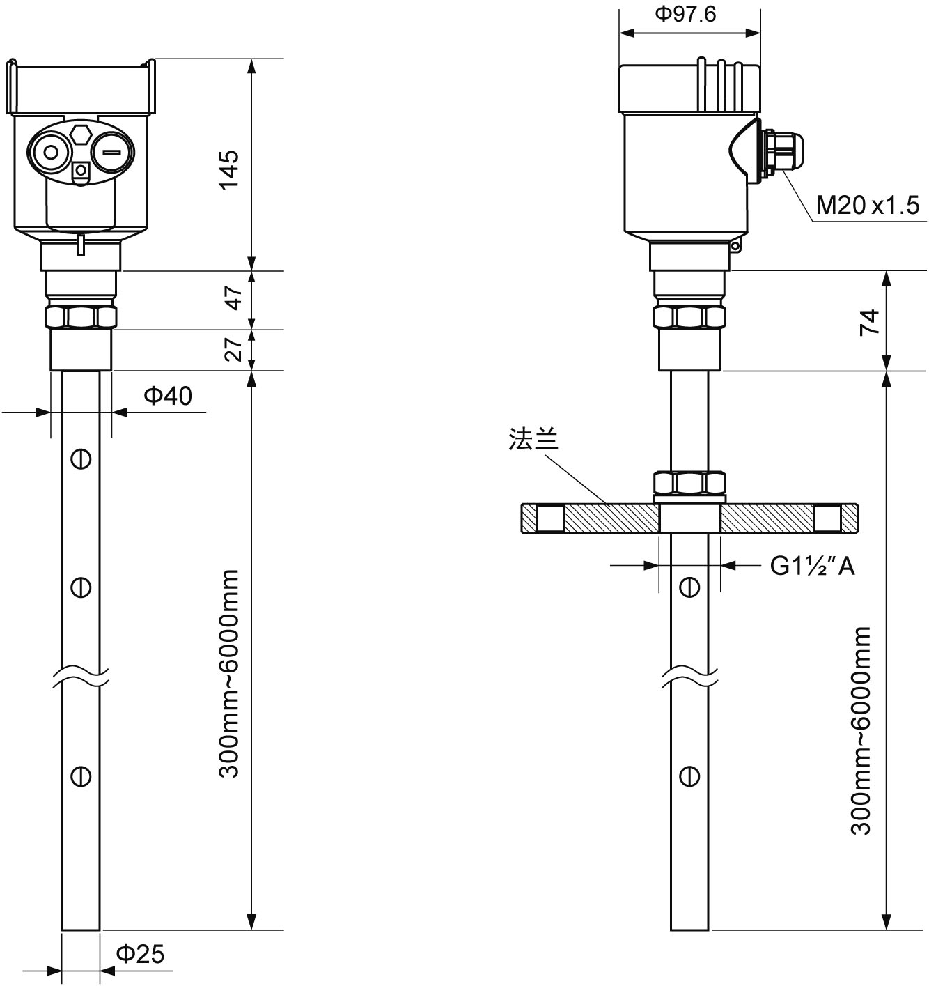 Kaidi Sensors guided wave radar type level transmitter factory for industrial-16