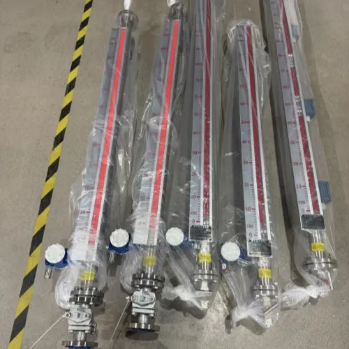 What installation details should be noted for magnetic flip-plate level gauges?