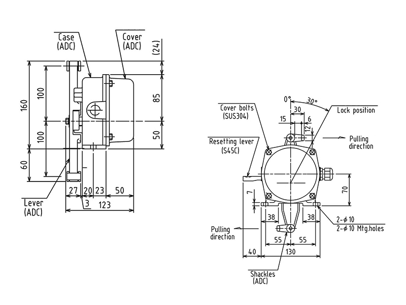 Sus 316 Stainless Steel Robust Conveyor Pull Rope Switch